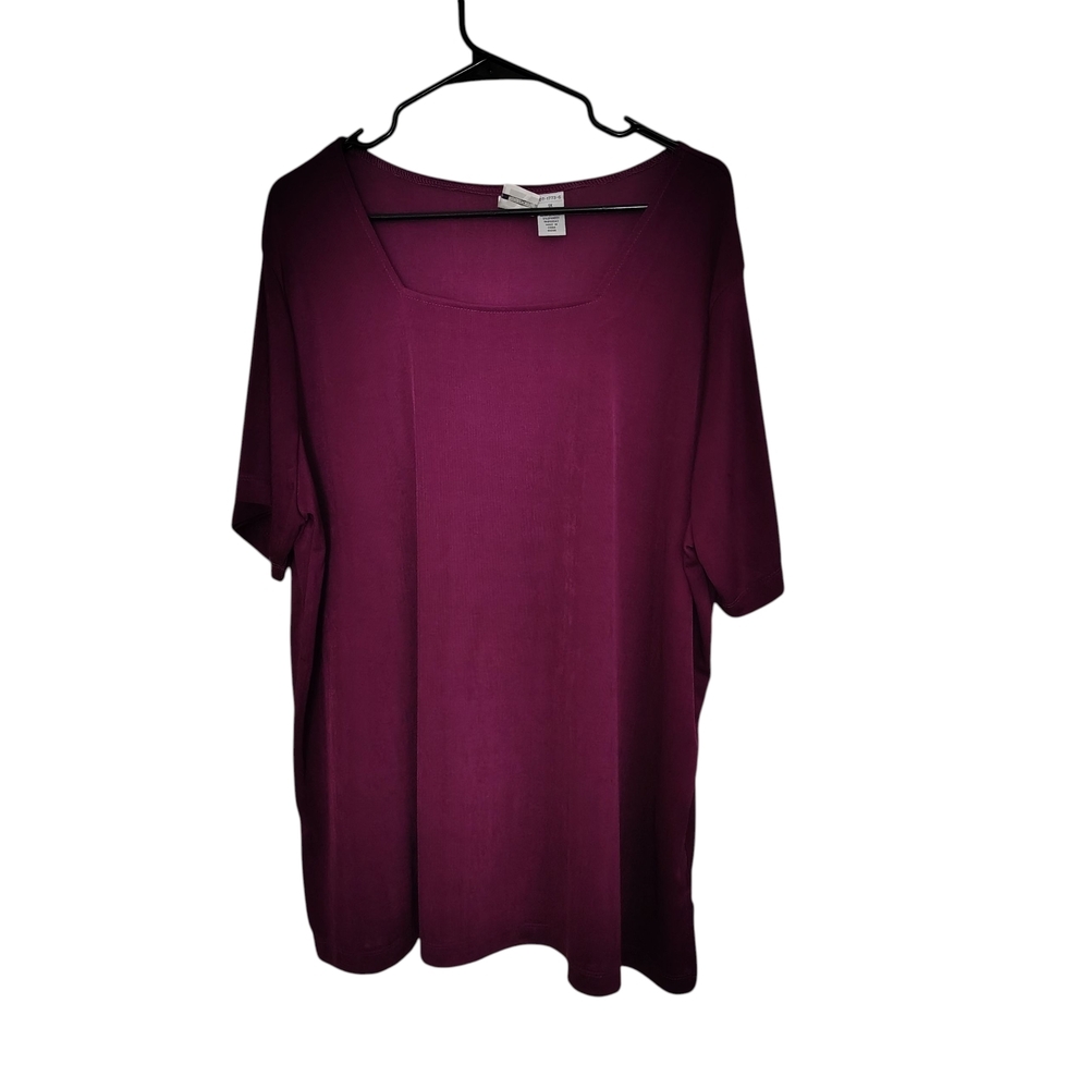 Roaman's Purple Boxy Short Sleeve Tee